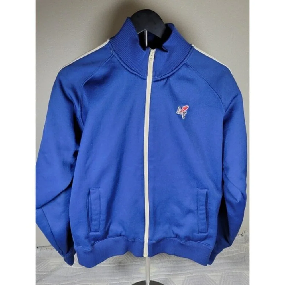 Abercrombie & Fitch Muscle Track Jacket Men’s Medium – Blue Full Zip Winged Foot